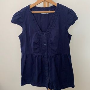 Casual navy blue blouse (small)